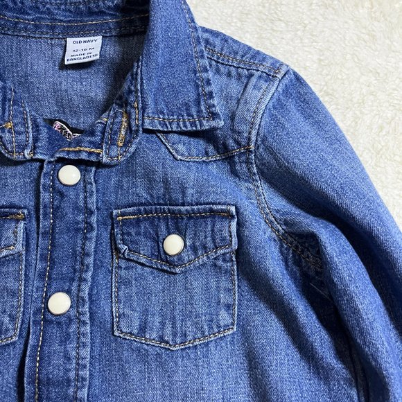 Old Navy Denim shirt 12-18 mos Customizable - Picture 3 of 8
